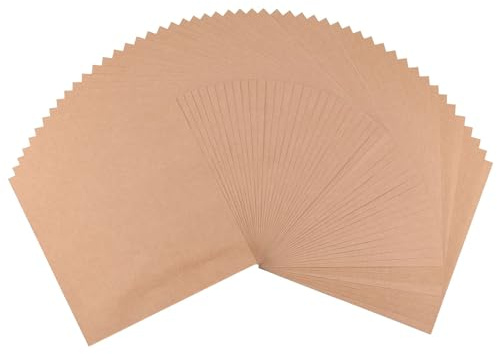 Florence Selbstklebend Cardstock Kraft (Braun) - Bastelpapier 30,5 x 30,5 cm Farbenmix - 50 - Bedruckbares Papier - Karten Basteln, Scrapbooking und Hobbyprojekte - 216 gsm