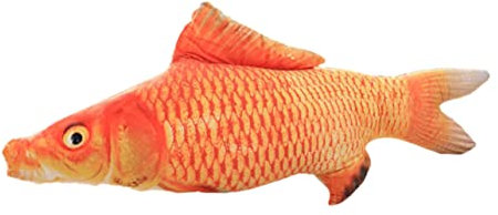 SKISUNO Fisch Plüschkissen Simulation Karpfenkissen Rot 40cm Dekoratives Wurfkissen Plüschtier für Kinder und Wohnkultur Gefülltes Plüschspielzeug aus PP Baumwolle Cartoon Fisch Deko Kissen