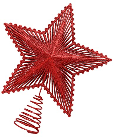 Warmhm Stern Christbaumspitze Glitzer für Weihnachtsbaumdeko Geeignet für Zuhause und Party Baumspitzendekoration mit LED oder Lichterketten für Effekt