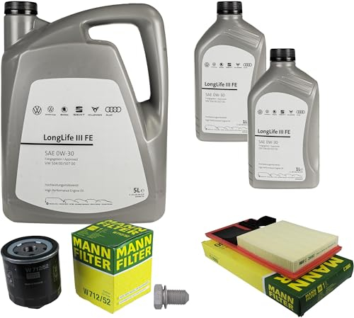 Inspektionspaket Wartungspaket Filterset mit 7 L 0W-30 Motoröl LongLife 3 FE, Ölfilter Luftfilter Ölablassschraube