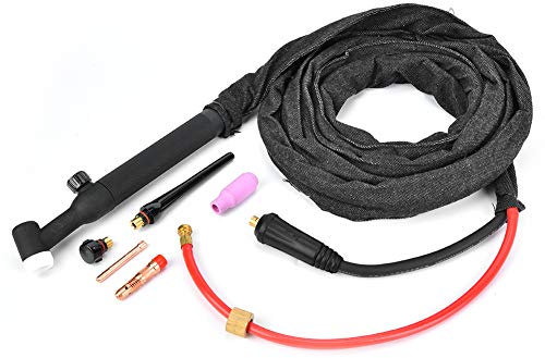Pistola de Soldar con Soplete TIG WP26V, Comodidad para el Operador, Estructura de Cobre Pesado para una Mejor Capacidad de Soldadura, Cable de 4 Metros de Longitud para