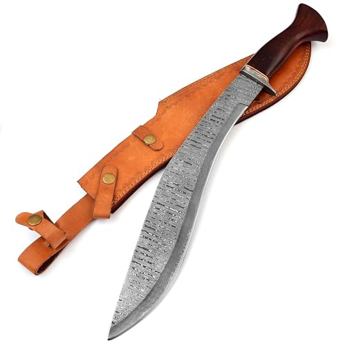 Custom Handmade Damascus Steel Hunting Knife with Wood MAQ1829