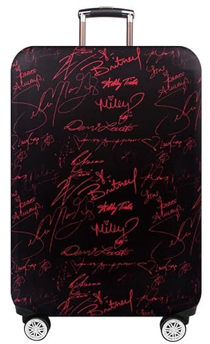 HAHII Kofferabdeckung Gepäckabdeckung Elastisch Kofferhülle Kofferschutzhülle mit Reißveschluss Fit L（25-28in） Personalisierte Unterschrift