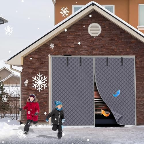 HYQNG Kit d'isolation de Porte de Garage, écran de Porte de Garage pour l'hiver, Rideau de Porte de Garage à Isolation Thermique magnétique, Housse de Garage remplie de Tissu Oxford avec Coton épais
