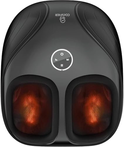 COMFIER Shiatsu Fußmassagegerät,Fußmassagegerät mit Wärme, knetende rollende Kompression für Plantar Fasciitis,bis Schuhgröße 46
