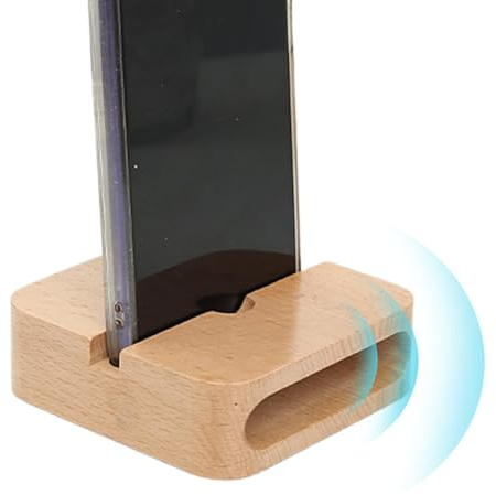 GjnjfdF Soporte de Amplificador de Sonido de Madera, Soporte de Amplificador de teléfono Celular de Madera,Soporte para teléfono móvil con Altavoz Natural de Escritorio | Soporte para teléfono móvil,