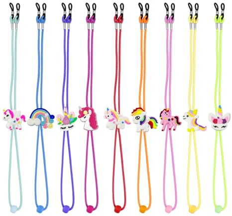 9 Piezas De Gafas De Dibujos Animados, Vasos Para Niños Cinturón, Gafas Ajustables Cuerda, Cuerda De Gafas Elásticas, Accesorios De Gafas.