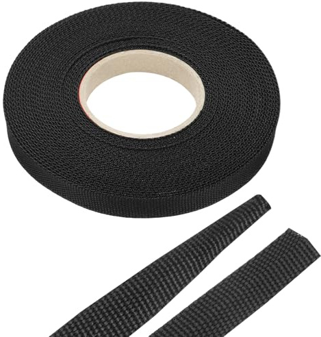 sourcing map Braided Cable Sleeves Heat Shrinkable Fabric Sleeving, 3/8 40ft Black 2:1 Ratio Heat Shrinkable Cord Protector for Harness Cable, Network Cable Protection, Cable Management