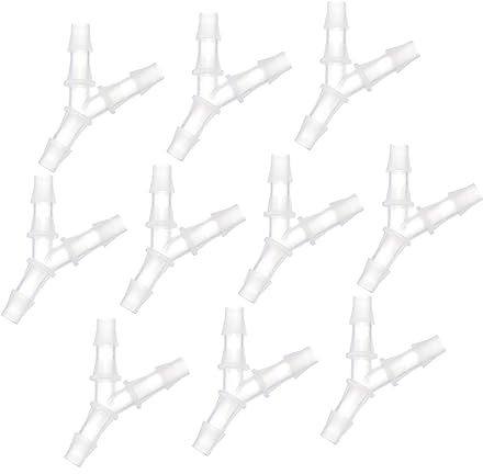 Gatuida Raccordo per Tubo Flessibile a 3 Vie in Plastica Resistente per Irrigazione Giardino, Connettore a Y da 6,4 Mm, Set da 10 Pezzi, Facile Installazione per Uso Domestico e Esterno