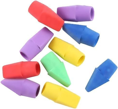 10Pcs Erasers for Pencils, Multicolor Top, Eraser Caps, for Top, Pencil Erasers, Toppers, Pencil Top Erasers