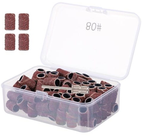 EPIGEIST 100 pièces Manchons Abrasifs pour Ponceuse à Ongles Grain pour Manucure Professionnelle Accessoires pour Nail Drill et Soin des Ongles Usage Salon et DIY