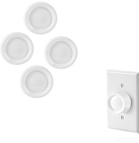 Manopola di ricambio per dimmer rotante bianca, adatta per interruttori rotativi della luce e controllo della velocità della ventola, materiale ABS per una facile installazione (1/2/4) (quattro)