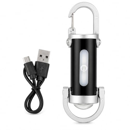 Mini Lampe de Poche Porte-Clés, Lampe LED Rechargeable avec 7 Modes d'Éclairage, 1200 Lumens Super Lumineuse avec Crochet, Lampe de Secours Compacte pour Extérieur, Camping, Maison, Voiture - SOS