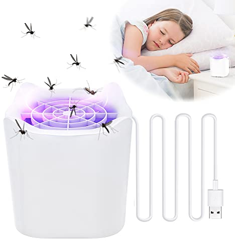 Insektenvernichter, USB Elektrischer Elektrisch Fliegenfalle, Mückenfalle Mückenlampe, Moskito Killer Lampe mit Licht, Fruchtfliegenfalle für küche Innen Außen