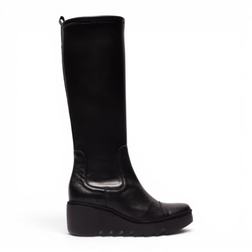 Botas Altas de Plataforma con Tacón de Cuña para Mujer Fly Budi de Piel.