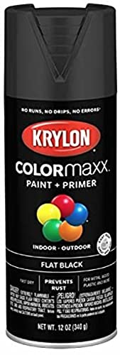 COLORmaxx Spray Paint + Primer, Flat Black, 12-oz.