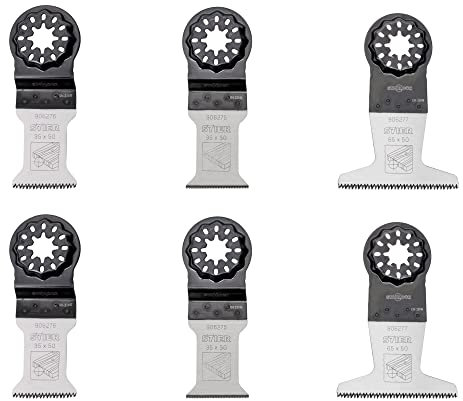 STIER Starlock Multitool Sägeblätter Holz 6-tlg | Set Sägeblätter für Holz | Tauchsägeblatt | Endurance-Sägeblatt Bi-Metall mit geschränkter Holzverzahnung