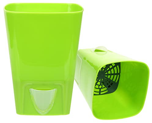Cabilock Plastic Container 2 Stücke Selbstbewässerung Blumentopf mit Wasseranzeiger Bewässerungssystem Selbstbewässerungstopf Pflanztopf Sukkulenten Hydrokultur Topf Balkon übertopf Pflanzkasten