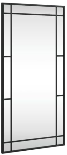 vidaXL Espejo de Pared Rectangular de Hierro Negro 40x80 cm