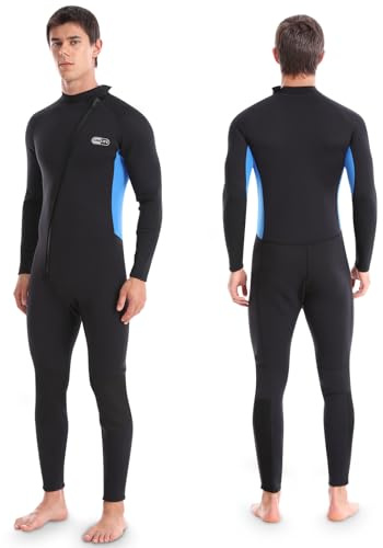Gimilife våtdräkt för män, herr våtdräkter full längd våtdräkt, 3 mm neopren våt kostym herr våtdräkt våt kostymer för dykning snorkling simning surfing