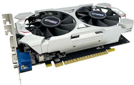 QTHREE GeForce GTX 750 Ti 4GB Graphics Card,GDDR5,128bit,HDMI,DVI,VGA,Video Card for PC Working,Computer GPU,PCI Express x16,Dual Fans,DirectX 12