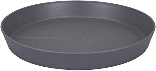 4 x Heavy Duty BLACK Small / Large Plastic Saucer Planter Plant Pot Saucers Water Tray Base (35cm)