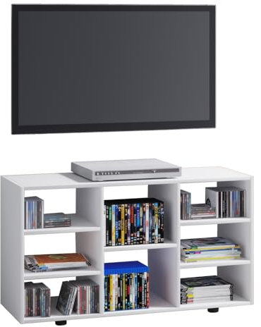 VCM Fetino Beistelltisch, Holzstruktur, Weiß, Einheitsgröße