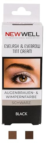 NEWWELL Augenbrauenfarbe 15ml. mit Oxidationsmittel 20ml. langanhaltend und natürlichen Look (Schwarz)