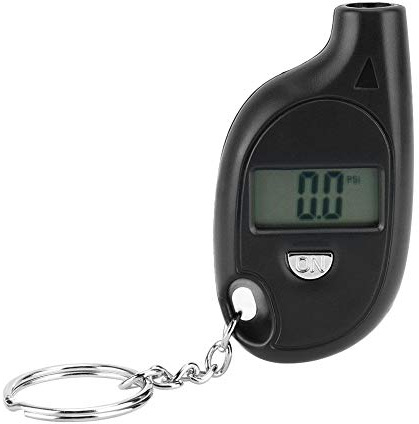 Tire Pressure Gauge, 5-150PSI Black LCD Digital Display Tyre Pressure Gauge Tester with Keychain