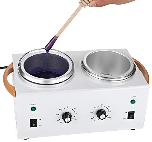 Warm Electric Wax Heater, Wachsschmelzmaschine, Heißer Paraffinwachswärmer Salon Dual Pot Enthaarungs Wachsheizmaschine Wachsen für die Schönheit Wachs Enthaarungsheizung Wachsmaschine Körperbeine