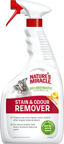 Nature’s Miracle Flecken- & Geruchsentferner Katze, 946 ml | Enzymreiniger | zur einfachen Beseitigung von Verschmutzungen z. B. Kot, Speichel | Geruchsneutralisierer mit Melonenduft