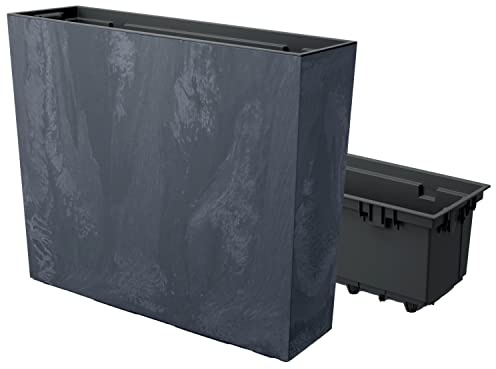 Jardinière pour Balcon URBI Case Beton Effect, avec réservoir, Dimensions (mm) 580 x 180 x 498, Couleur Anthracite