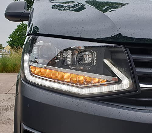 SONAR Scheinwerfer passend für VW T6 Bus Bj 15-19 Frontscheinwerfer Set schwar Klarglas