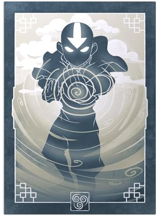 Displate Offiziell Avatar The Last Airbender MetallPoster Magnetische Befestigung Inklusive Lizenziert Bilder Hochwertiges Poster Elements - Aang Air 45 cm x 32 cm