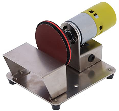 Smerigliatrice Elettrica a Disco 110‑240 V, Levigatrice Levigatrice a Nastro da Banco 3 Pollici per Legno Plastica Vetro AC