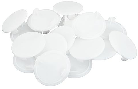 ITROLLE 20PCS 35mm Plastic Concealed Hinge Hole Cover Plug Cap White