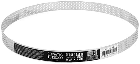 Cercle à tarte perforé inox H 2 cm Ø 24 cm