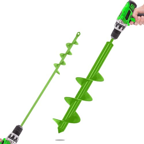 SYITCUN Schlangenbohrer zum Bepflanzen Gartenbohrer Erdbohrer für Bohrmaschine,Pflanzbohrer für Akkuschrauber,Grabungswerkzeug zum Pflanzen,Schwerlast Blume Pflanzgefäße 9x40cm,4x42cm