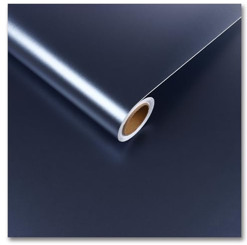 CRE8TIVE Blau Edelstahl Gebürstet Tapete Selbstklebend Dick Klebefolie Möbel Küchenrückwand Hitzebeständige Folie Metallfolie Selbstklebend Geschirrspüler Folie für Möbel Schrankfolie 30cm x 200cm