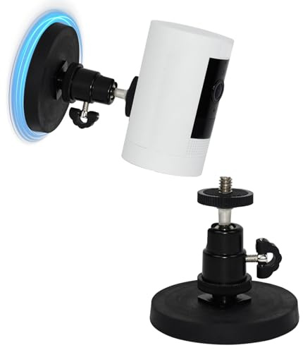 Magnetische Kamera-Wandhalterung, kompatibel mit Ring Stick Up Cam/Ring Outdoor Cam Plus Akku/Steck-Sicherheitskamera, 360 Grad verstellbare Montagehalterung, ohne Bohren (ohne Kameras)