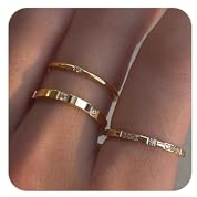 ZHESHY Ring Gold Set Frauen 14 Karat Vergoldete Goldene Ringe Goldring Stapelringe Zirkonia Fingerring Knöchelringe Daumenringe Wasserfest Statement Ring Gold Schmuck Für Damen Mädchen Größe 52-62