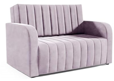 LIKMA 3 Sitzer Sofa mit Schlaffunktion Otto 155 cm Velvet Schlafcouch - Moderne Wohnzimmer Couch - Sofa mit Bettfunktion - Schlafsofa Farbe: Schmutziges Rosa, Stoff: Jasmine 61