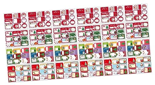 NUOBESTY Blätter Aufkleber für Weihnachtsetiketten Weihnachtsaktivitäten namensschild Geschenketiketten Weihnachts-Tags Weihnachtssto Geschenkaufkleber rot