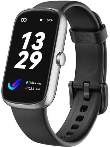 anyloop smartwatch, 1,47 orologio fitness donna uomo con Cardiofrequenzimetro/SpO2/Sonno/Contapassi, 110+ modalità di Esercizio Smart Watch Activity Tracker per iOS Android, Nero