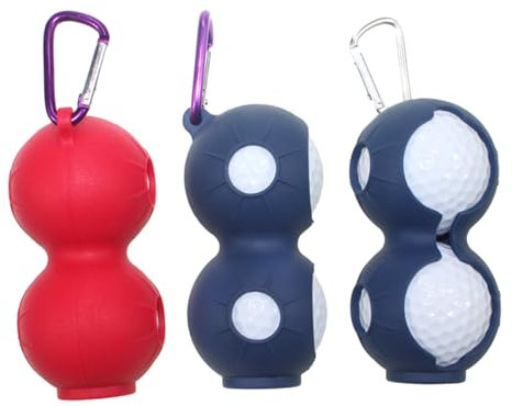 Kisangel 3stücke Silikon Golfball Halterung Tragbare Balltasche Mit Schlüsselring Schutzabdeckung Rot Blau Grün Für Golfer Und Sportzubehör