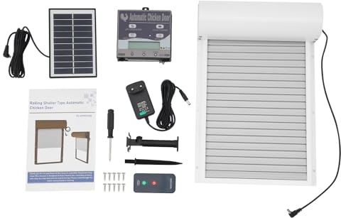 Puerta automática de gallinero, cuatro modos de funcionamiento, función inteligente de protección contra atascos, batería de 2000 mA, funciona con energía solar