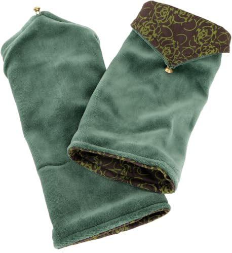 GURU SHOP Handstulpen aus Samtstoff, Wendestulpen, Pulswärmer | Wendbare Stulpen, weiches Samt und Baumwolle, stylisch, ideal für kalte Tage, vielseitig einsetzbar.