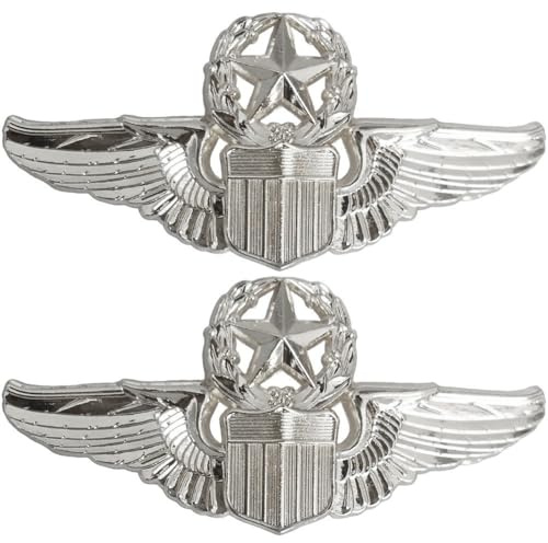 HiyyFloy Piloten-Souvenir-Abzeichen, 2 Stück, Flügel-anstecknadeln Aus Metall, Kampfpiloten-brosche Für Kleidung, Rucksack, Mütze, Schal, Hemd, Uniform, Dekoration