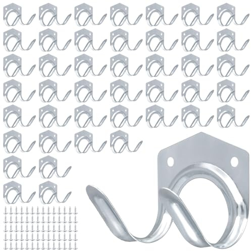 CHIHEUNG 45PCS Garage Hooks, Tool Hooks for Shed, Metal Shed Hooks with Screws, Wall Mounted Garden Tool Hook for shed, Barn, Garage, Garden