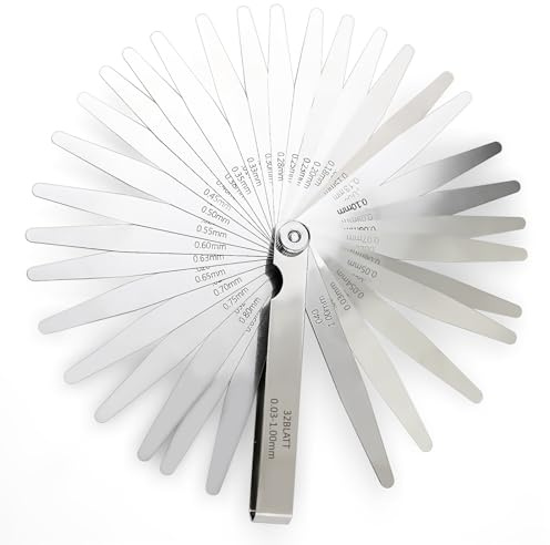 32 Cuchillas Medidores de espesor de precisión, desmontable conjunto de cuña válvula, acero inoxidable conjunto de cuña de espesor para medir espacio libre Ancho/Espesor